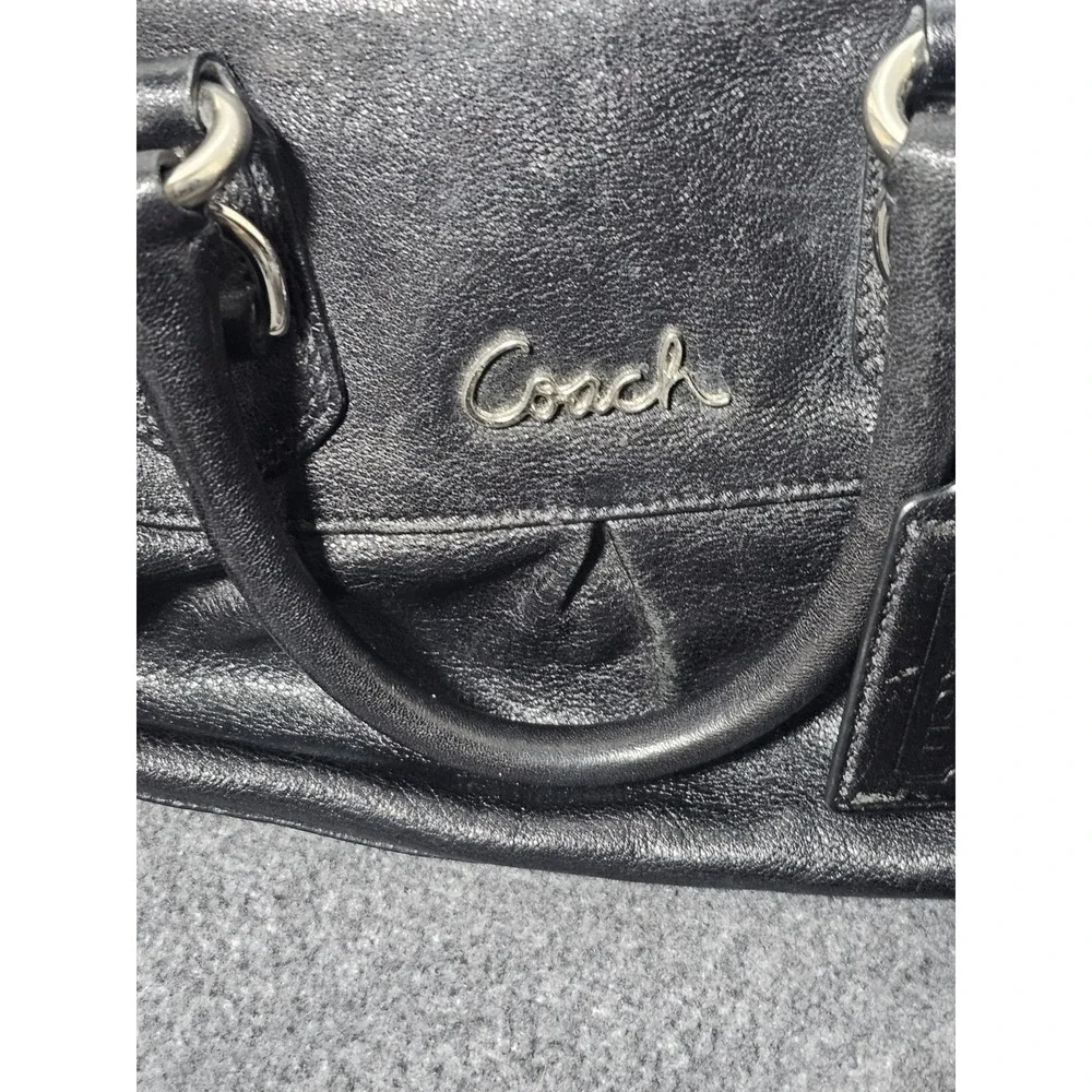 Coach Black Leather Ashley Satchel Purse